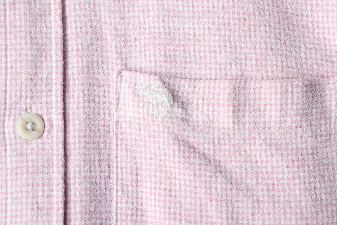 (L-XL) 아베크롬비 셔츠 남방 체크 핑크 플란넬--4