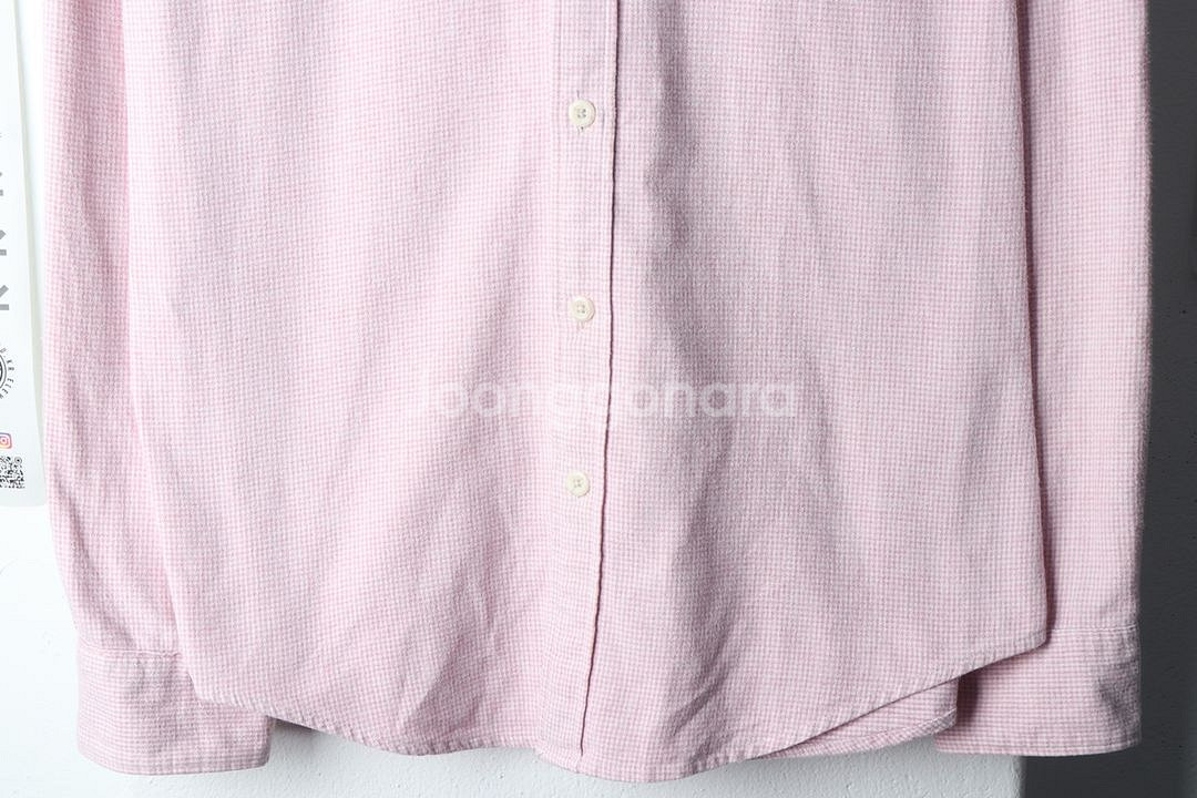 (L-XL) 아베크롬비 셔츠 남방 체크 핑크 플란넬--3