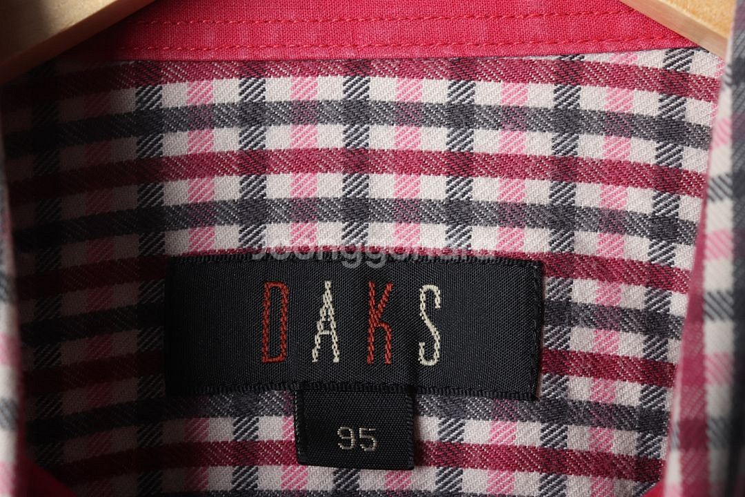 (M) 닥스 셔츠 남방 체크 핑크--5