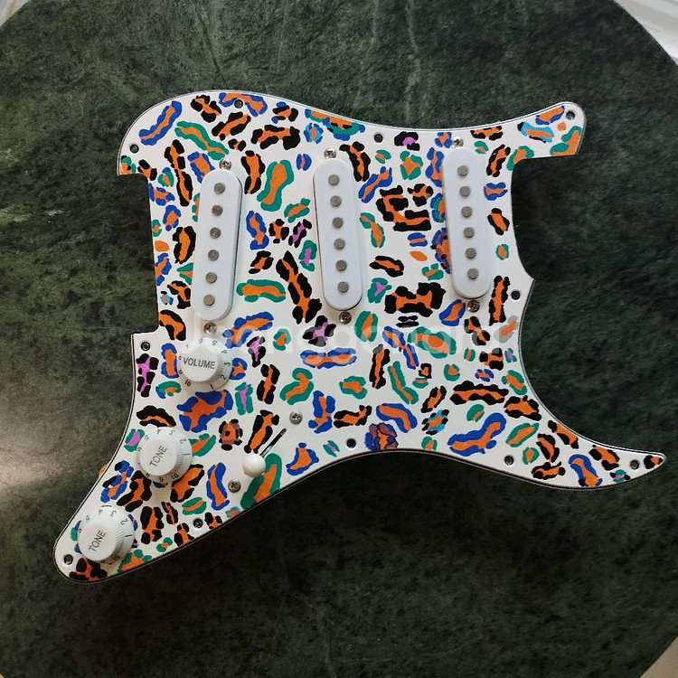 핸드 페인팅 펜더 스트렛 스타일 픽업 픽가드 배선--0