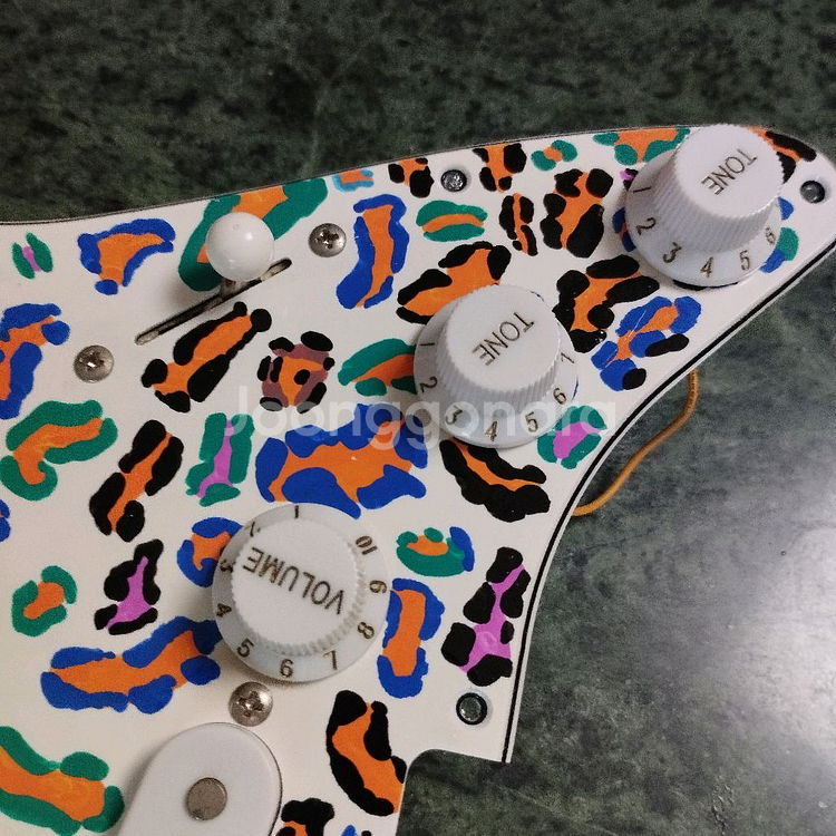 핸드 페인팅 펜더 스트렛 스타일 픽업 픽가드 배선--1