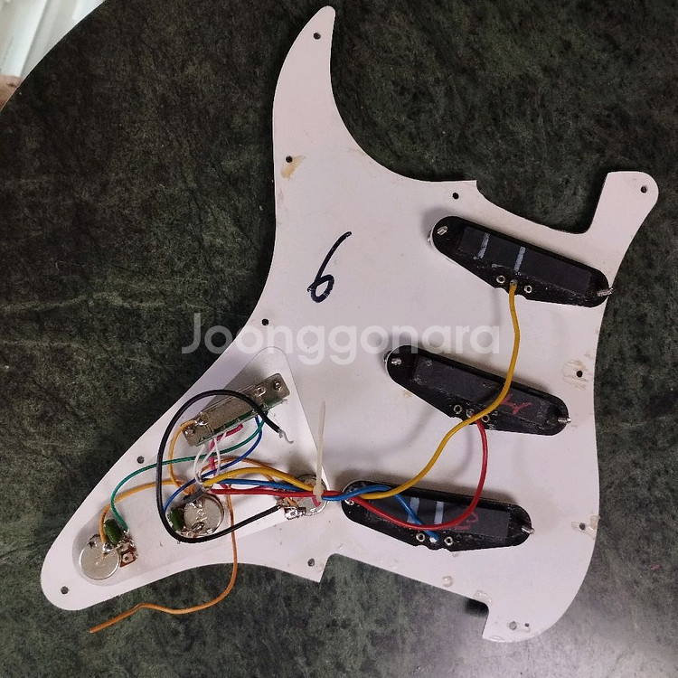 핸드 페인팅 펜더 스트렛 스타일 픽업 픽가드 배선--4