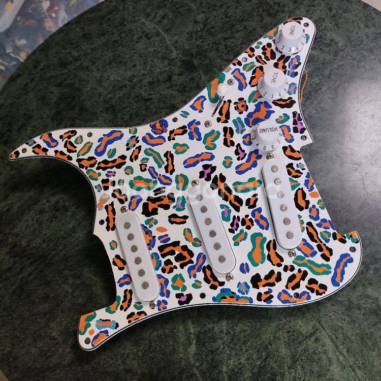 핸드 페인팅 펜더 스트렛 스타일 픽업 픽가드 배선--2