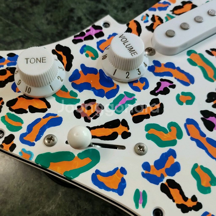 핸드 페인팅 펜더 스트렛 스타일 픽업 픽가드 배선--3