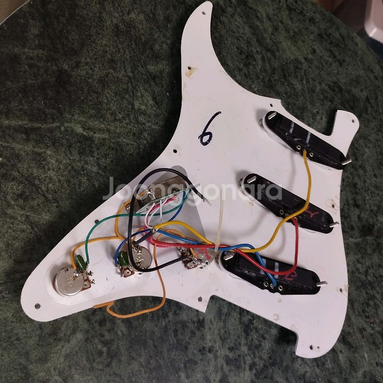 핸드 페인팅 펜더 스트렛 스타일 픽업 픽가드 배선--6