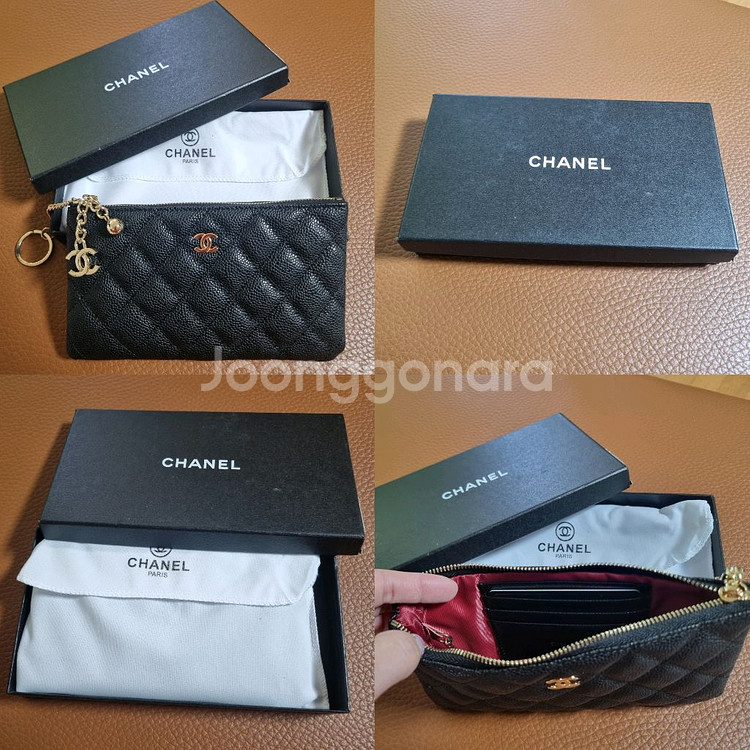 샤넬 금장 파우치--1