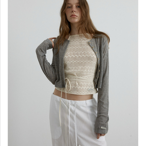 새상품) 오버듀플레어 소프트 미니 가디건 그레이 여름