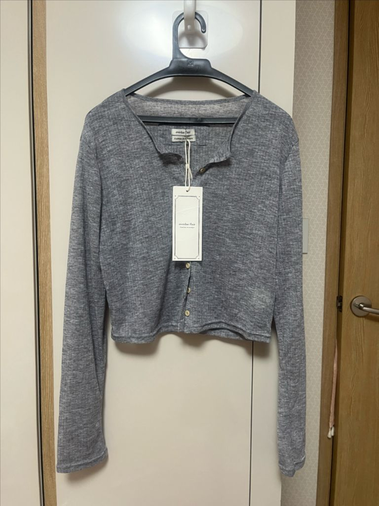 새상품) 오버듀플레어 소프트 미니 가디건 그레이 여름--5