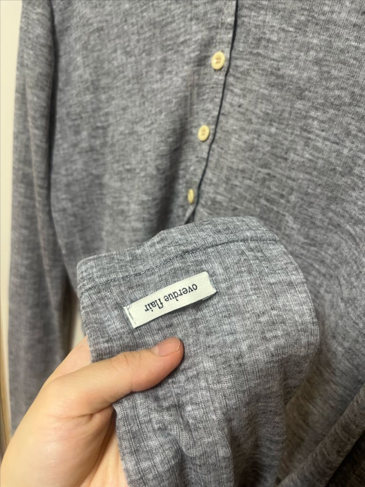 새상품) 오버듀플레어 소프트 미니 가디건 그레이 여름--7