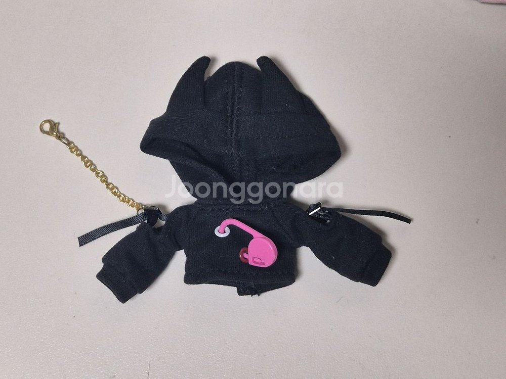 오비츠 11 인형 옷 악마뿔 후드 블랙--0