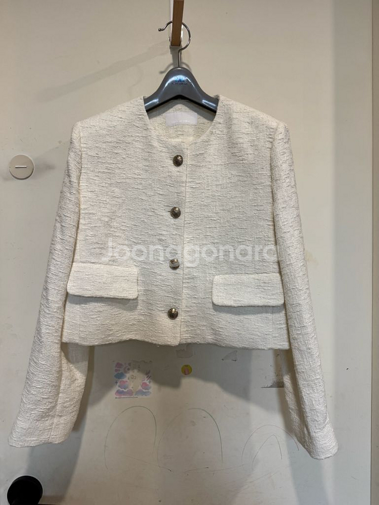 보브 라운드넥 트위드 자켓--0