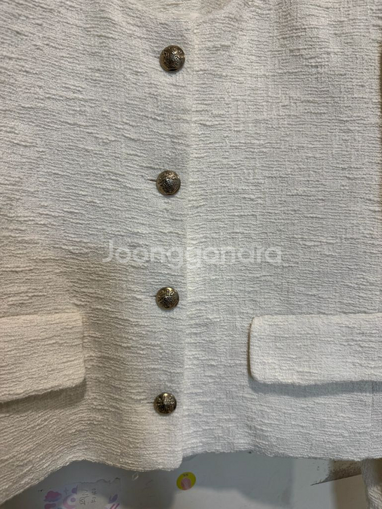 보브 라운드넥 트위드 자켓--2