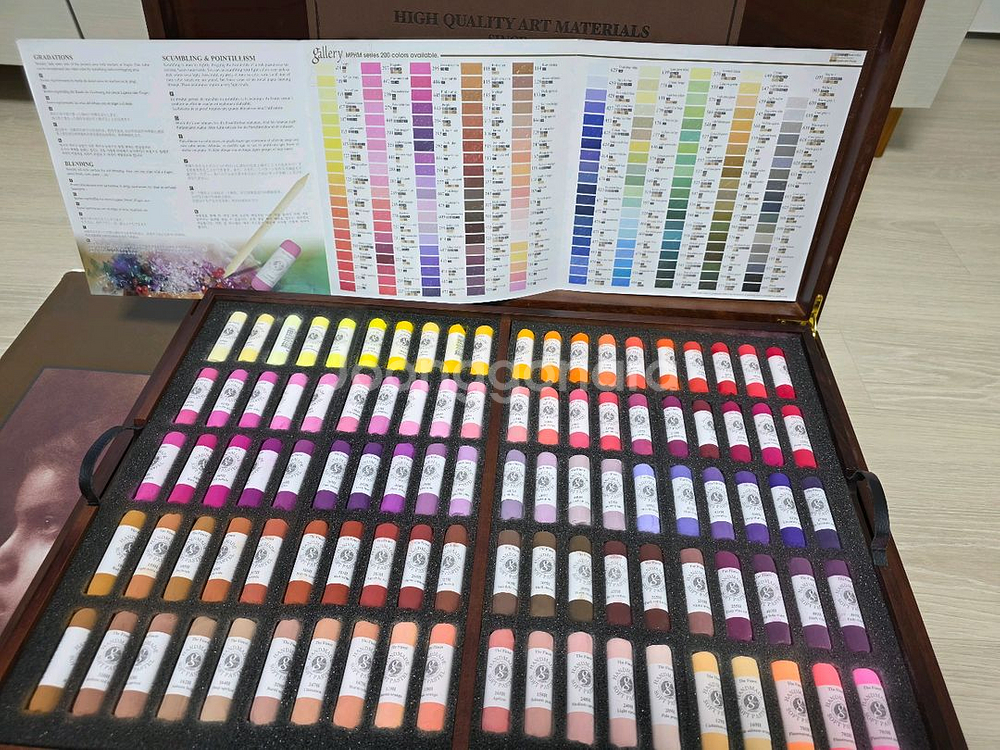 문교 갤러리 아티스트 소프트 원형 파스텔 200색 (목--5