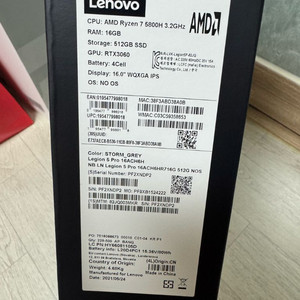 Legion 5 pro RTX3060 16G