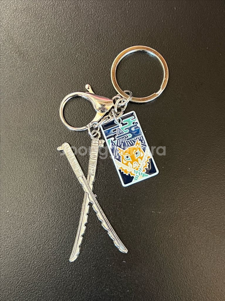 귀멸의 칼날 일륜도 키링 메탈 키링 굿즈--2