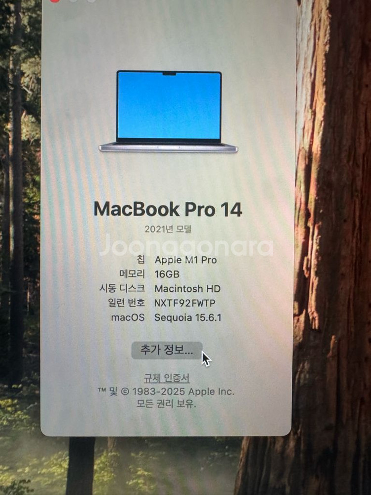맥북 프로14 m1 pro 16gb 1T (사이클 81)--7