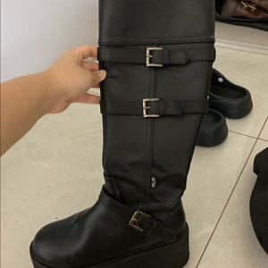 애즈온 마야부츠 블랙 롱 250 블랙 플랫폼 롱부츠