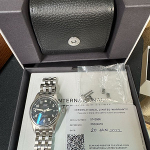 iwc 파일럿 36 오토매틱 검판 브슬