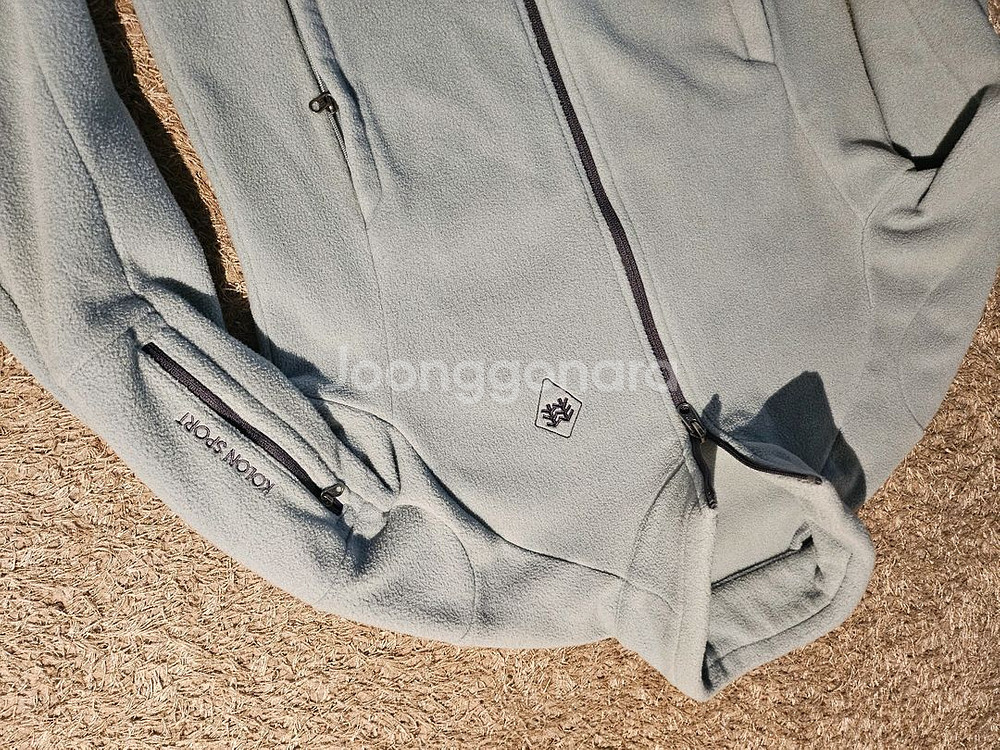 코오롱 민트색 플리스 후리스 집업 (55size)--9