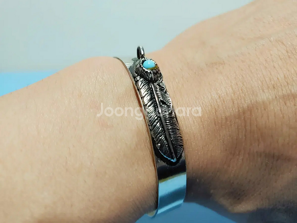 깃털 스텐레스 팔찌--1