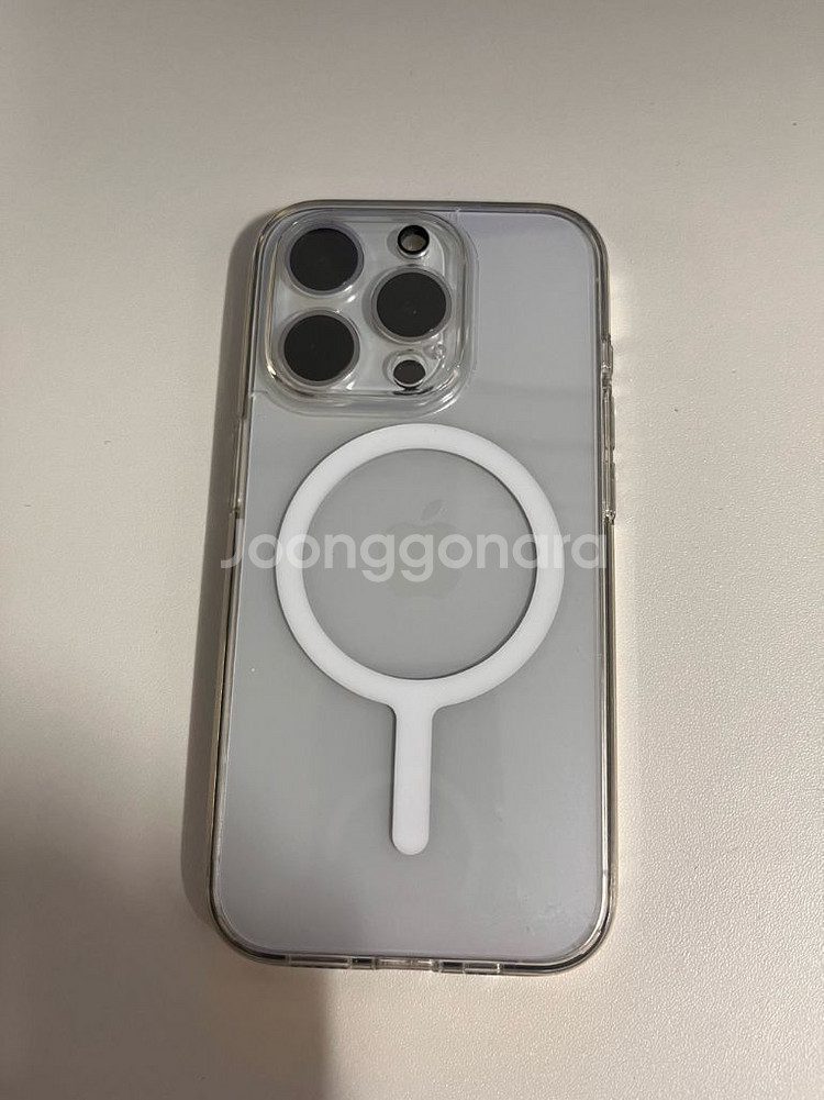 아이폰15프로 화이트 티타늄 256기가 배터리 100%--2