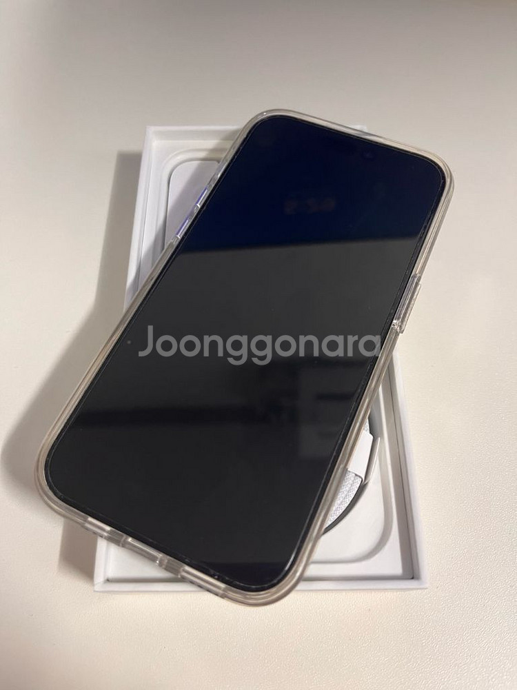 아이폰15프로 화이트 티타늄 256기가 배터리 100%--4