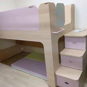 한샘 버니 벙커 침대 (이층 침대) 계단장형 핑크