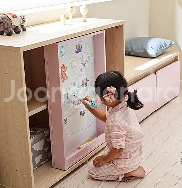 한샘 버니 벙커 침대 (이층 침대) 계단장형 핑크--4