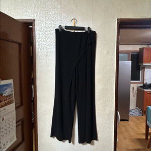 랩 스타일 블랙 와이드 팬츠