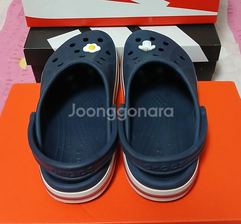 크록스 정품바야밴드크록스 235 네이비.지비츠포함--4