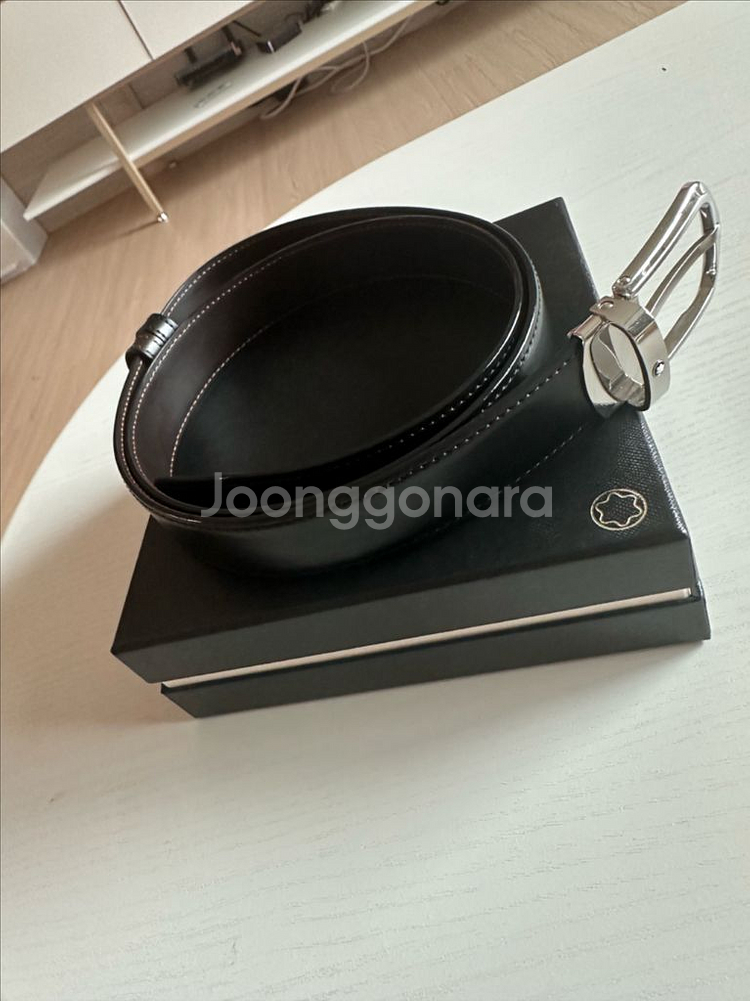 몽블랑 남성 벨트 114412 블랙 거의 새제품--0