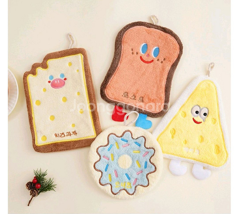 귀여운 캐릭터 주방타올 4종 세트--0