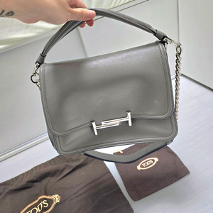 토즈 더블티 숄더백 그레이