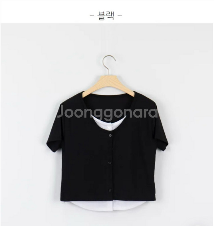반팔 레이어드 티셔츠--0