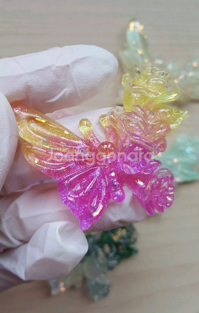 야광 꽃 나비 파츠 데코덴 키링 마그넷--2