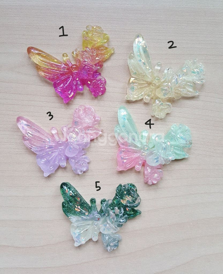 야광 꽃 나비 파츠 데코덴 키링 마그넷--1