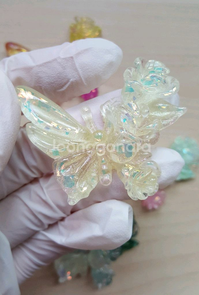 야광 꽃 나비 파츠 데코덴 키링 마그넷--3