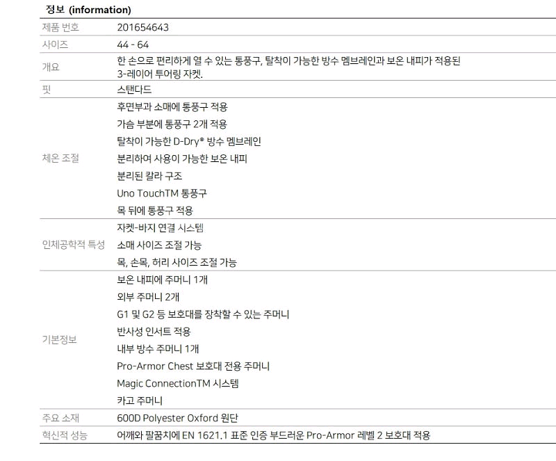 [신품] 다이네즈 SPLUGEN 3L 자켓 50호--7