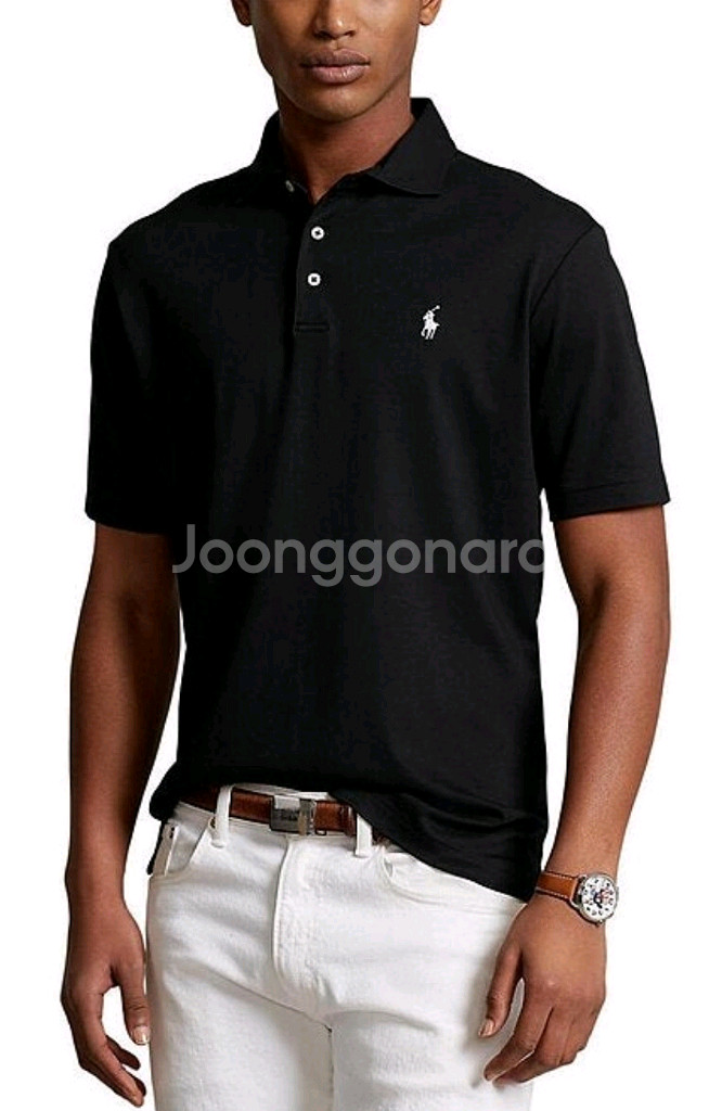 [새상품] 폴로 남성 블랙 반팔 폴로티_L(105)--1