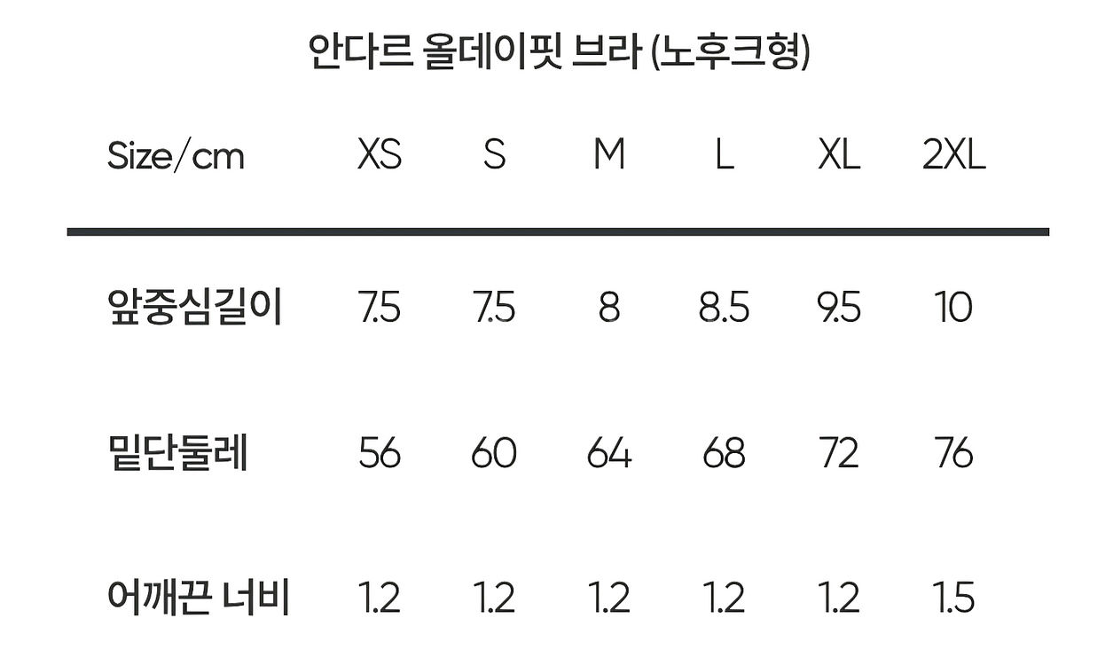 안다르 올데이핏 브라(노후크) 2XL 새상품--5