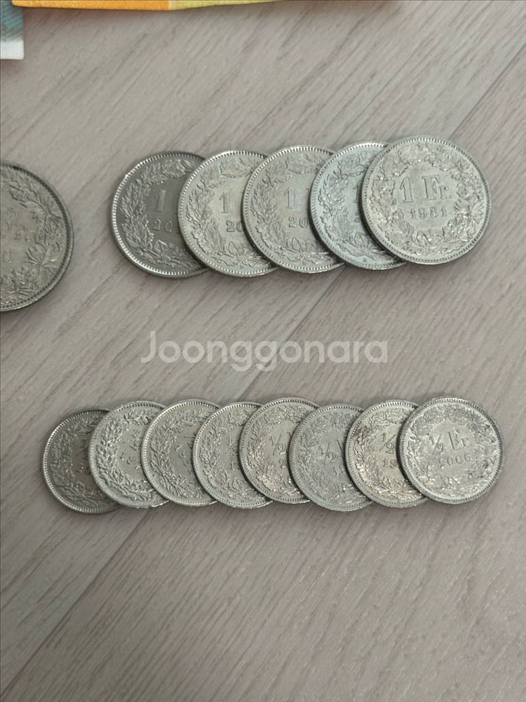 스위스 프랑 지폐 및 동전 일괄 정리--3