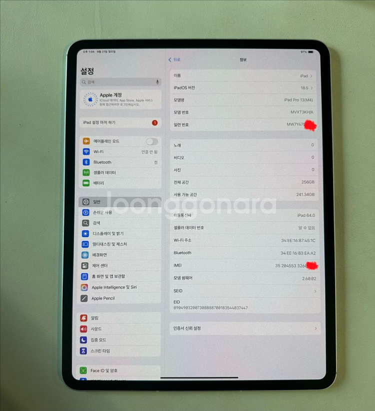 아이패드프로13 M4 셀룰러 256GB+애플펜슬프로--7