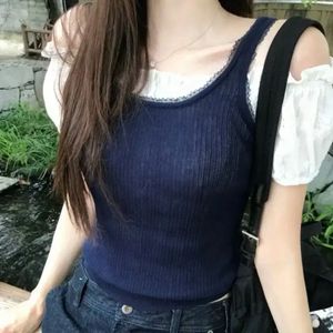 (새상품)라벨르블랑 레이스 립 니트+오프숄더 블라우스s