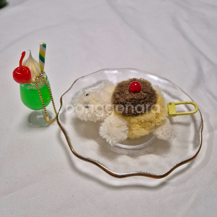 메론소다 , 파피묭 거북이 푸딩 가챠 키링--1