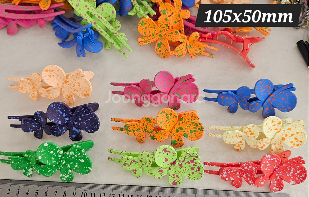 점박이 나비집게핀 9색 25개 일괄--1