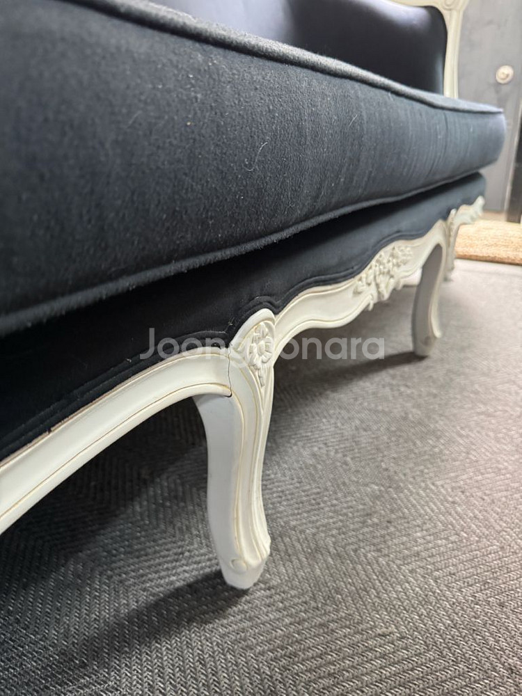 프렌치스타일 앤틱 소파 원목프레임+패브릭쿠션--1