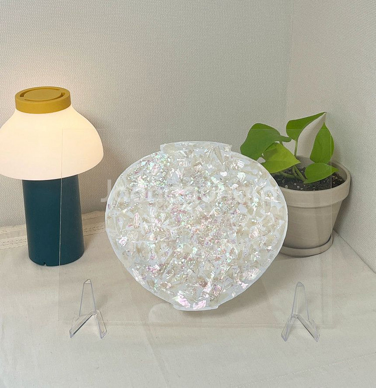 달항아리 자개 반짝이는 투명 그림 액자--1