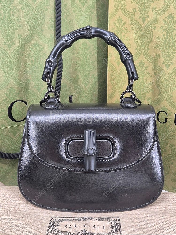 구찌 뱀부 1947 미니 토트, 크로스백 블랙 (정--2