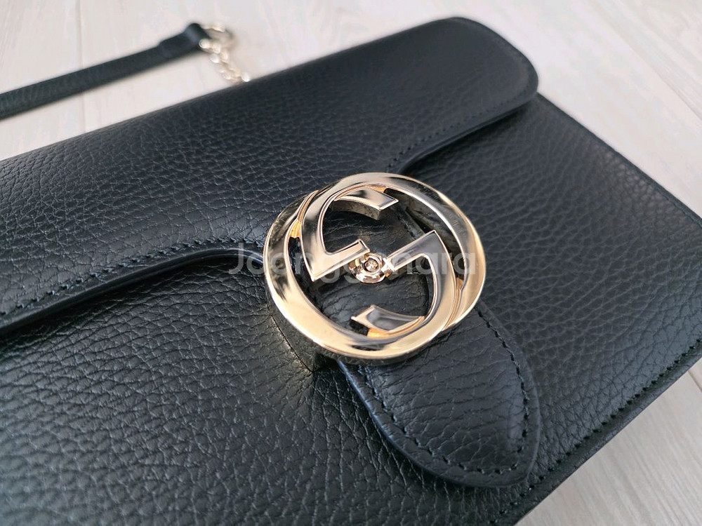 구찌 인터로킹 블랙 체인백--6