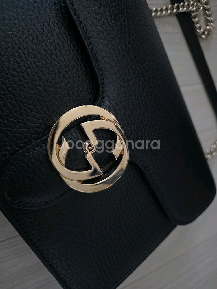 구찌 인터로킹 블랙 체인백--5